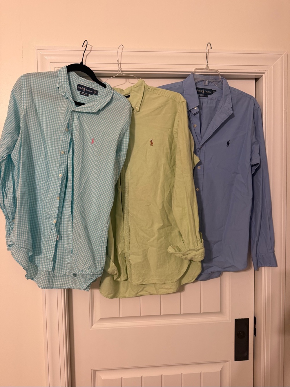 Lot of 3 men’s polo Ralph Lauren button up long sleeve shirts size large